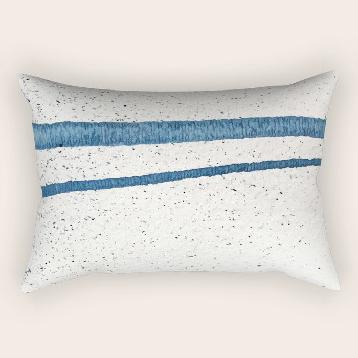 Parallel Universe [horizontal]: a pretty, minimal, abstract piece in lines of vibrant blue and white Rectangular Pillow Gallery Image 2