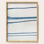 Parallel Universe [horizontal]: a pretty, minimal, abstract piece in lines of vibrant blue and white Serving Tray Gallery Image 1