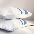 Parallel Universe [horizontal]: a pretty, minimal, abstract piece in lines of vibrant blue and white Pillow Sham Gallery Image 3