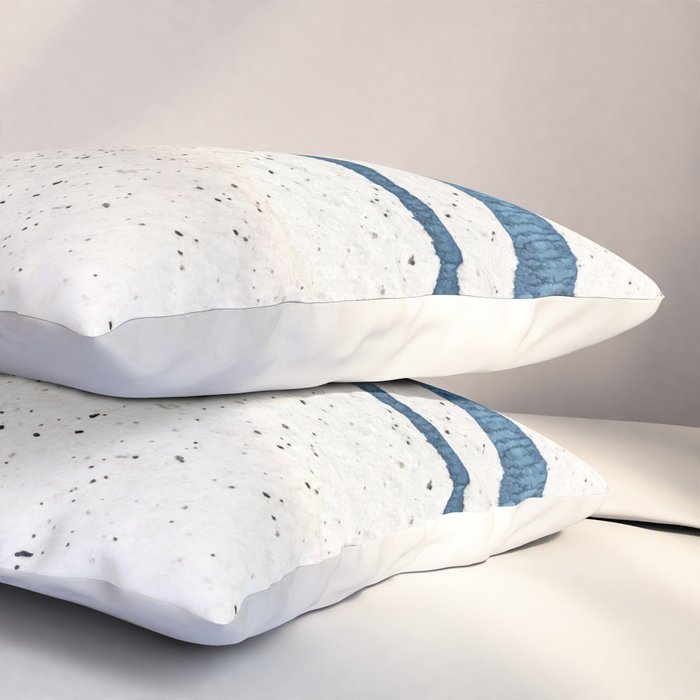 Parallel Universe [horizontal]: a pretty, minimal, abstract piece in lines of vibrant blue and white Pillow Sham Gallery Image 3