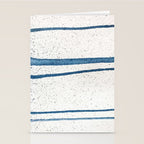 Parallel Universe [horizontal]: a pretty, minimal, abstract piece in lines of vibrant blue and white Stationery Card Gallery Image 2
