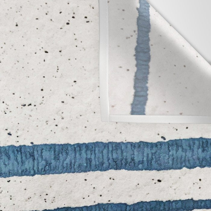 Parallel Universe [horizontal]: a pretty, minimal, abstract piece in lines of vibrant blue and white Wall Tapestry Gallery Image 3