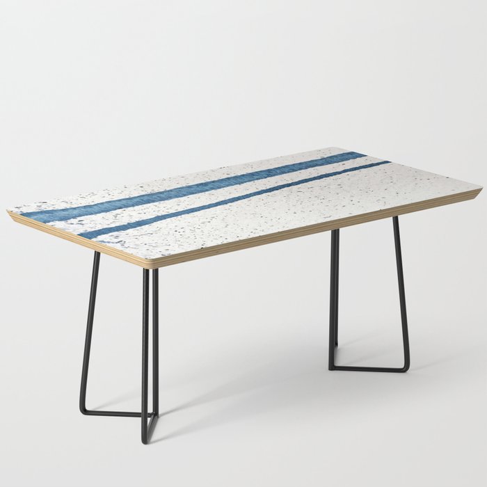 Parallel Universe [horizontal]: a pretty, minimal, abstract piece in lines of vibrant blue and white Coffee Table Gallery Image 1