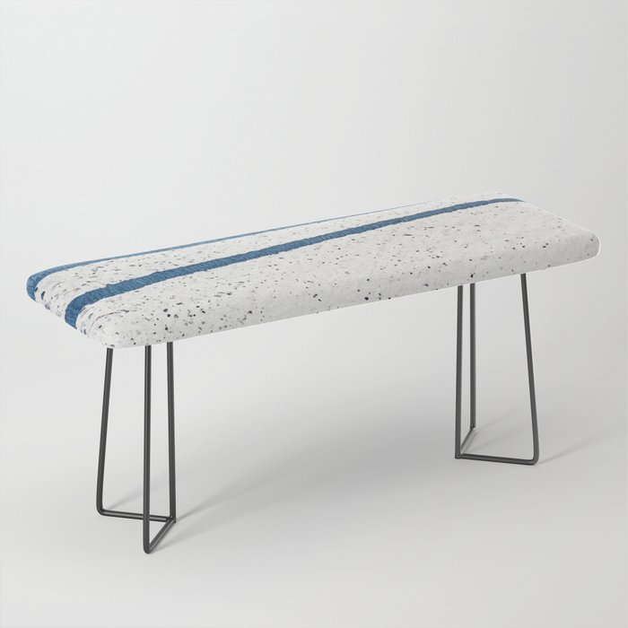 Parallel Universe [horizontal]: a pretty, minimal, abstract piece in lines of vibrant blue and white Bench Gallery Image 1