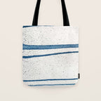 Parallel Universe [horizontal]: a pretty, minimal, abstract piece in lines of vibrant blue and white Tote Bag Gallery Image 1