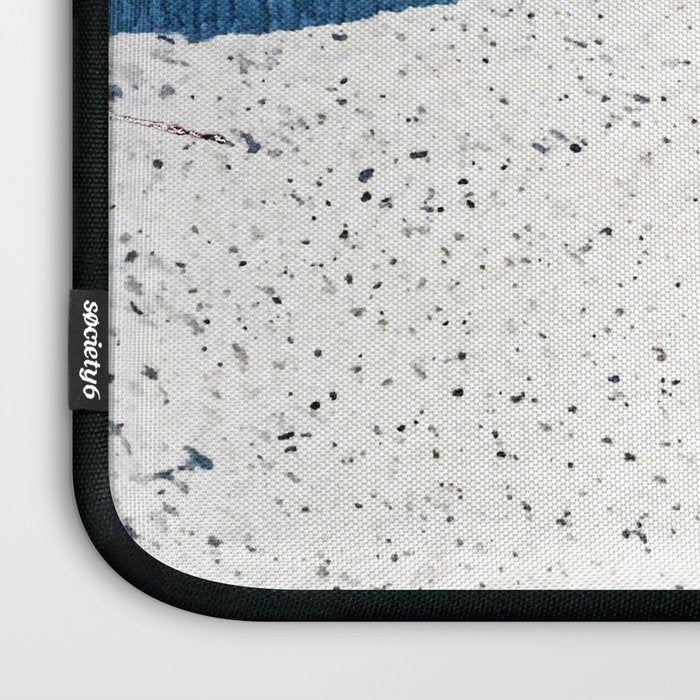 Parallel Universe [horizontal]: a pretty, minimal, abstract piece in lines of vibrant blue and white Laptop Sleeve Gallery Image 3