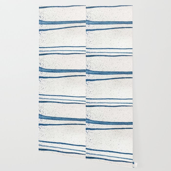 Parallel Universe [horizontal]: a pretty, minimal, abstract piece in lines of vibrant blue and white Wallpaper Gallery Image 2