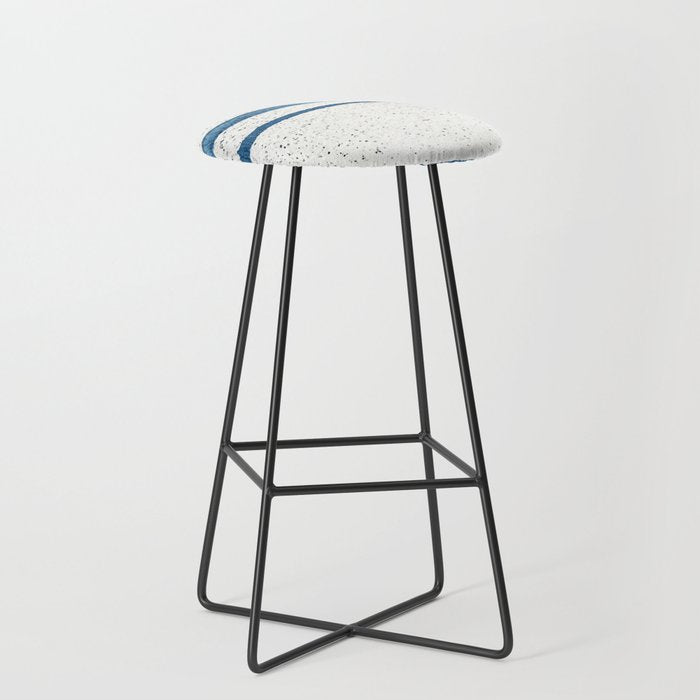 Parallel Universe [horizontal]: a pretty, minimal, abstract piece in lines of vibrant blue and white Stool Gallery Image 1