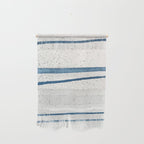 Parallel Universe [horizontal]: a pretty, minimal, abstract piece in lines of vibrant blue and white Wall Hanging Gallery Image 1