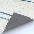 Parallel Universe [horizontal]: a pretty, minimal, abstract piece in lines of vibrant blue and white Rug Gallery Image 4