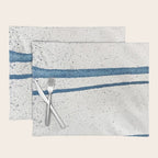 Parallel Universe [horizontal]: a pretty, minimal, abstract piece in lines of vibrant blue and white Placemat Gallery Image 1