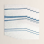 Parallel Universe [horizontal]: a pretty, minimal, abstract piece in lines of vibrant blue and white Wrapping Paper Gallery Image 3