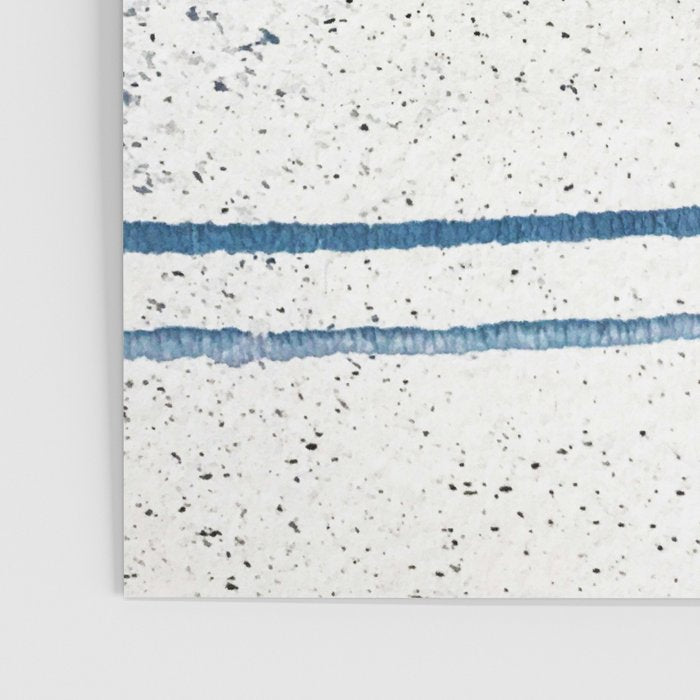 Parallel Universe [horizontal]: a pretty, minimal, abstract piece in lines of vibrant blue and white Poster Gallery Image 3