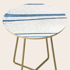 Parallel Universe [horizontal]: a pretty, minimal, abstract piece in lines of vibrant blue and white Side Table Gallery Image 2