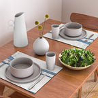 Parallel Universe [horizontal]: a pretty, minimal, abstract piece in lines of vibrant blue and white Placemat Gallery Image 2