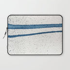 Parallel Universe [horizontal]: a pretty, minimal, abstract piece in lines of vibrant blue and white Laptop Sleeve Gallery Image 1