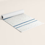 Parallel Universe [horizontal]: a pretty, minimal, abstract piece in lines of vibrant blue and white Yoga Mat Gallery Image 2