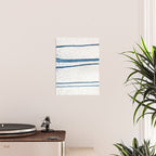 Parallel Universe [horizontal]: a pretty, minimal, abstract piece in lines of vibrant blue and white Poster Gallery Image 2