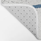 Parallel Universe [horizontal]: a pretty, minimal, abstract piece in lines of vibrant blue and white Bath Mat Gallery Image 2