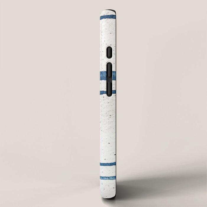 Parallel Universe [horizontal]: a pretty, minimal, abstract piece in lines of vibrant blue and white iPhone Case Gallery Image 2