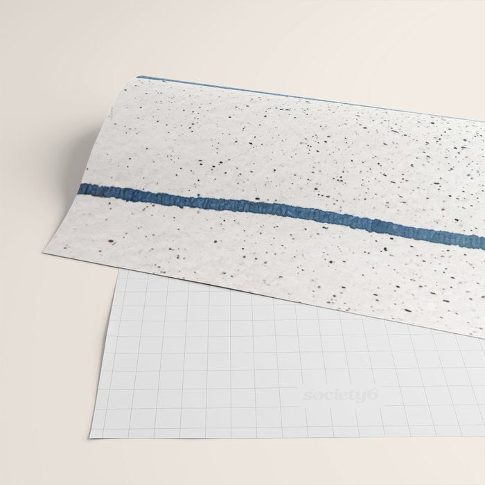 Parallel Universe [horizontal]: a pretty, minimal, abstract piece in lines of vibrant blue and white Wrapping Paper Gallery Image 2