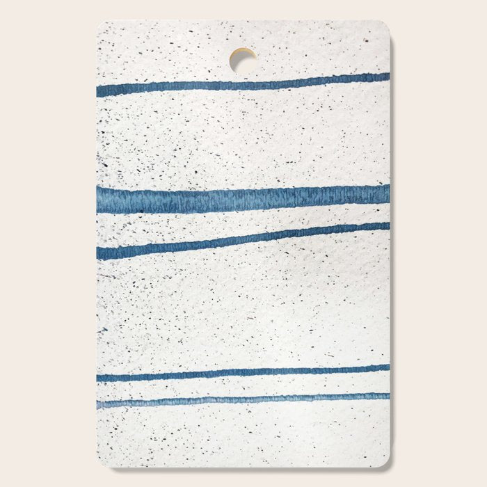 Parallel Universe [horizontal]: a pretty, minimal, abstract piece in lines of vibrant blue and white Cutting Board Gallery Image 1