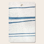 Parallel Universe [horizontal]: a pretty, minimal, abstract piece in lines of vibrant blue and white Cutting Board Gallery Image 1