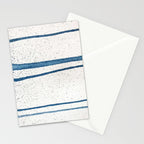 Parallel Universe [horizontal]: a pretty, minimal, abstract piece in lines of vibrant blue and white Stationery Card Gallery Image 2