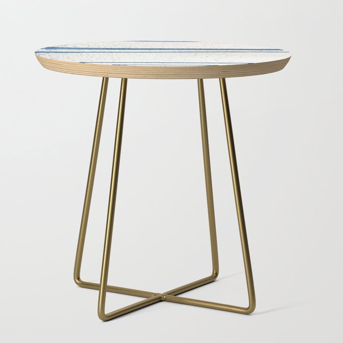 Parallel Universe [horizontal]: a pretty, minimal, abstract piece in lines of vibrant blue and white Side Table Gallery Image 1