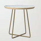 Parallel Universe [horizontal]: a pretty, minimal, abstract piece in lines of vibrant blue and white Side Table Gallery Image 1