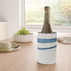 Parallel Universe [horizontal]: a pretty, minimal, abstract piece in lines of vibrant blue and white Wine Chiller Gallery Image 4