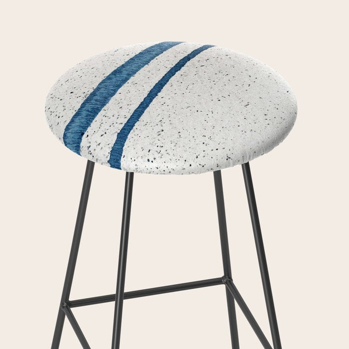 Parallel Universe [horizontal]: a pretty, minimal, abstract piece in lines of vibrant blue and white Stool Gallery Image 2