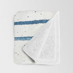 Parallel Universe [horizontal]: a pretty, minimal, abstract piece in lines of vibrant blue and white Throw Blanket Gallery Image 3