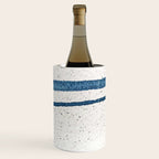 Parallel Universe [horizontal]: a pretty, minimal, abstract piece in lines of vibrant blue and white Wine Chiller Gallery Image 3