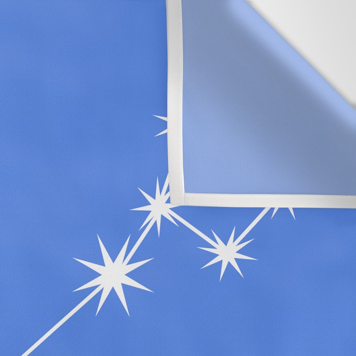 Pisces Zodiac Star Constellation Line Art Bright Blue Wall Tapestry Gallery Image 3
