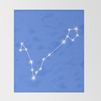 Pisces Zodiac Star Constellation Line Art Bright Blue Throw Blanket Gallery Image 2