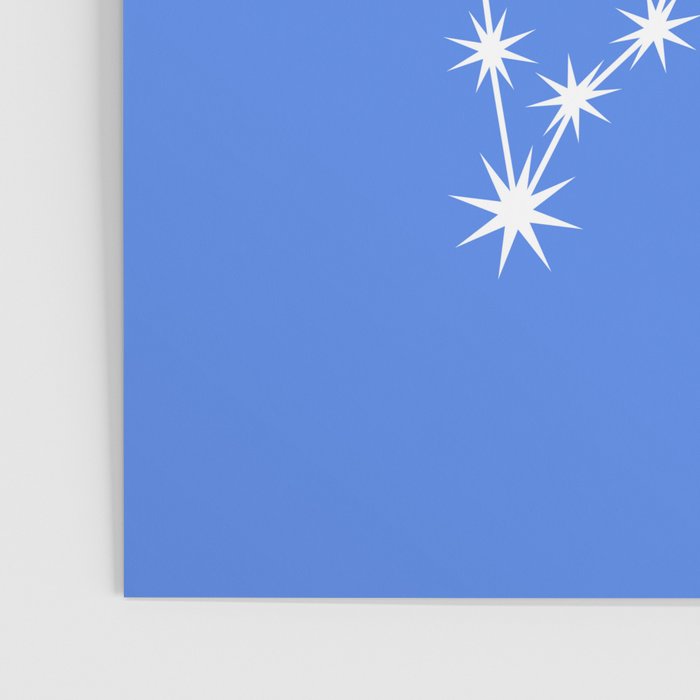 Pisces Zodiac Star Constellation Line Art Bright Blue Poster Gallery Image 3