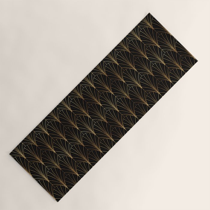 Art Deco Waterfalls // Black Luxe Yoga Mat Gallery Image 1