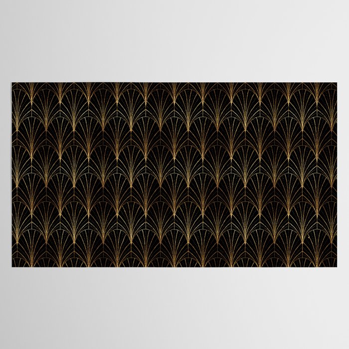 Art Deco Waterfalls // Black Luxe Tablecloth Gallery Image 2