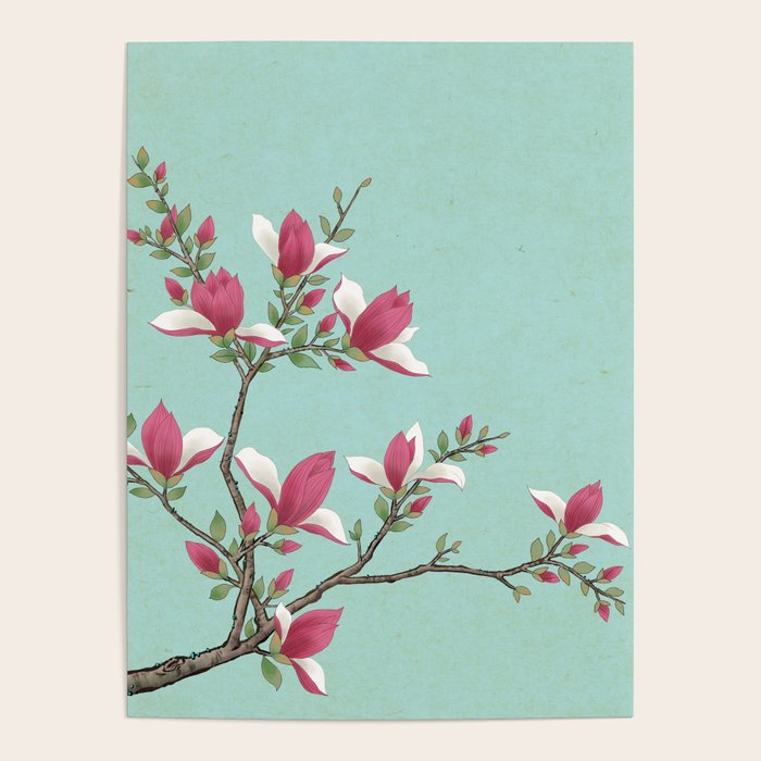 Magnolia : Minhwa-Korean traditional/folk art Poster Gallery Image 1