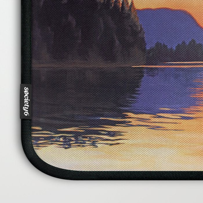 Sunset Over Mountains and River - Sunset in Hood River Laptop Sleeve Gallery Image 3