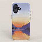 Sunset Over Mountains and River - Sunset in Hood River iPhone Case Gallery Image 1