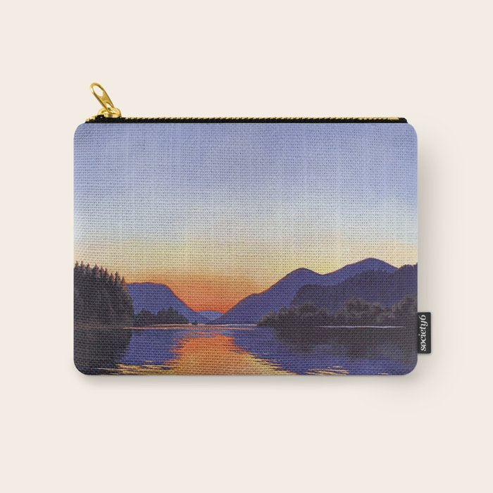 Sunset Over Mountains and River - Sunset in Hood River Carry All Pouch Gallery Image 1