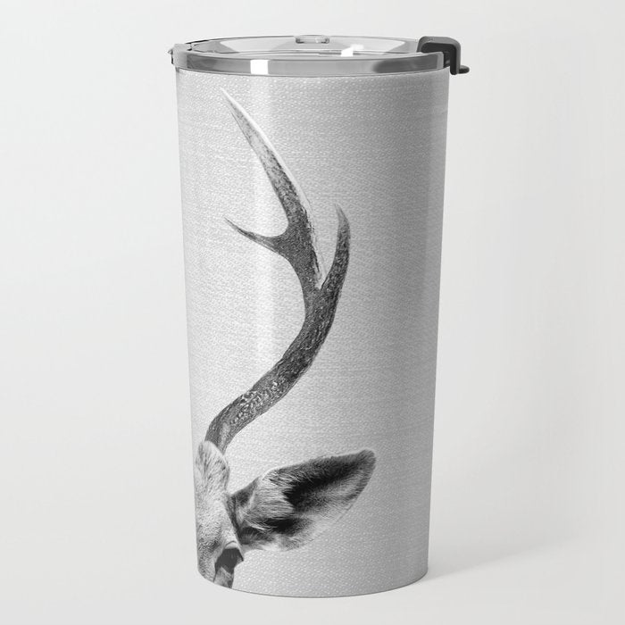 Deer - Black & White Travel Mug Gallery Image 2