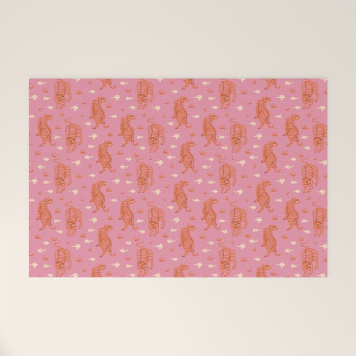 Oriental pink tigers Welcome Mat Gallery Image 1