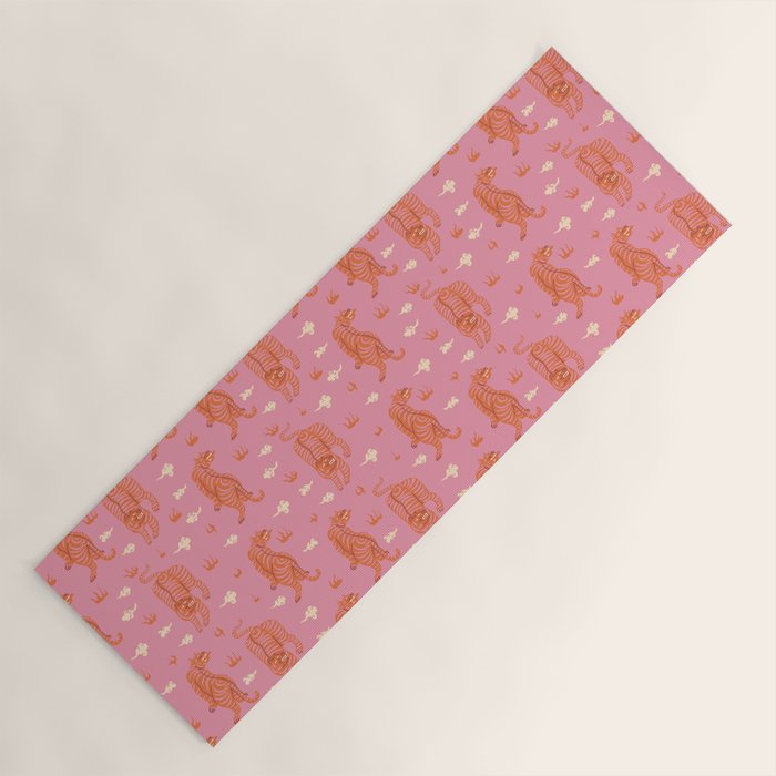Oriental pink tigers Yoga Mat Gallery Image 1