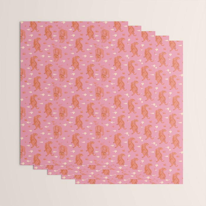 Oriental pink tigers Wrapping Paper Gallery Image 3