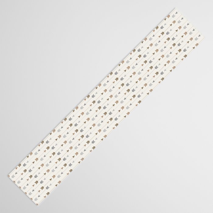 Tribal Arrows Pattern - Cream, Brown and Grey Table Runner Gallery Image 3