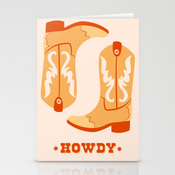 Howdy Cowboy Boots Stationery Card Gallery Image 2