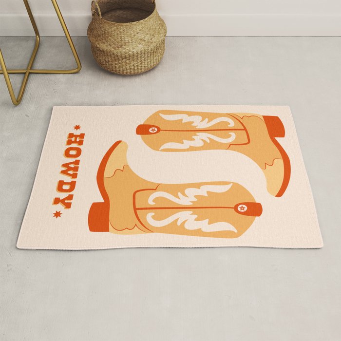 Howdy Cowboy Boots Rug Gallery Image 1